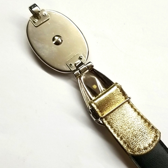 Woman's Shiny Gold Similated Leather Belt - Picture 8 of 9